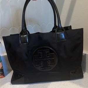 Tory Burch Black Tote with Logo Detail